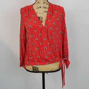 Lucky Brand Sawyer wrap top sz S